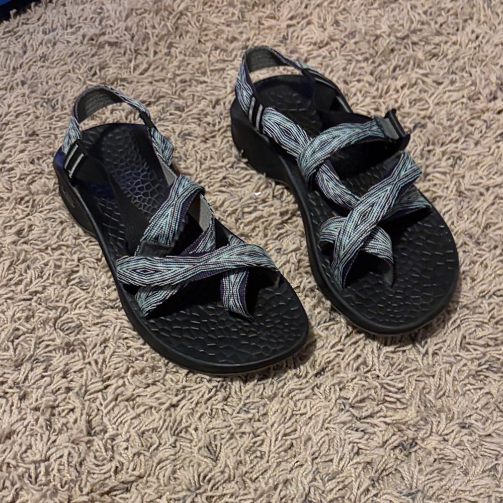 Chaco Black and Blue Women's Sandals
